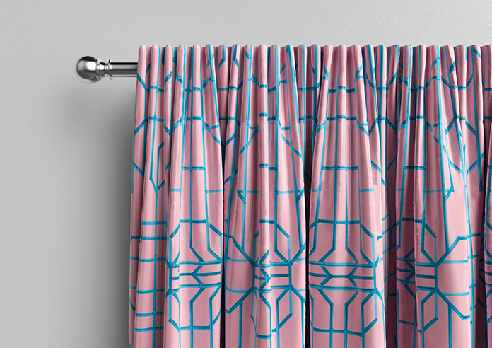 Bamboo Candy, Blue Pink - Made To Measure Curtains - Image 10